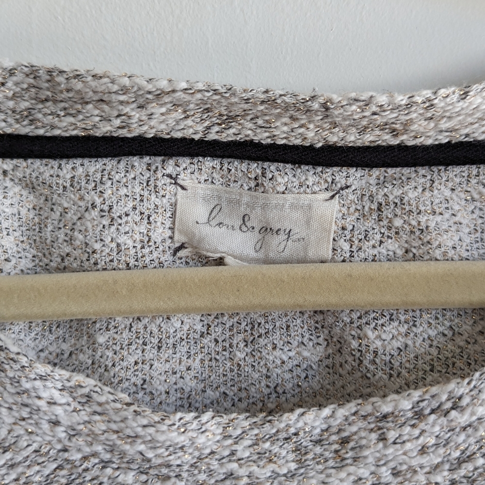LOFT Lou & grey sweater, size L, in oatmeal color with gold threads